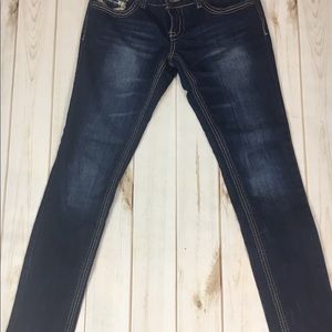 Medium wash straight leg jeans